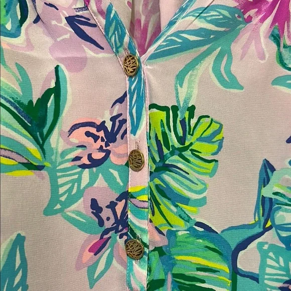 Lilly Pulitzer Mermaid Cove Elsa Silk Top - Picture 7 of 12